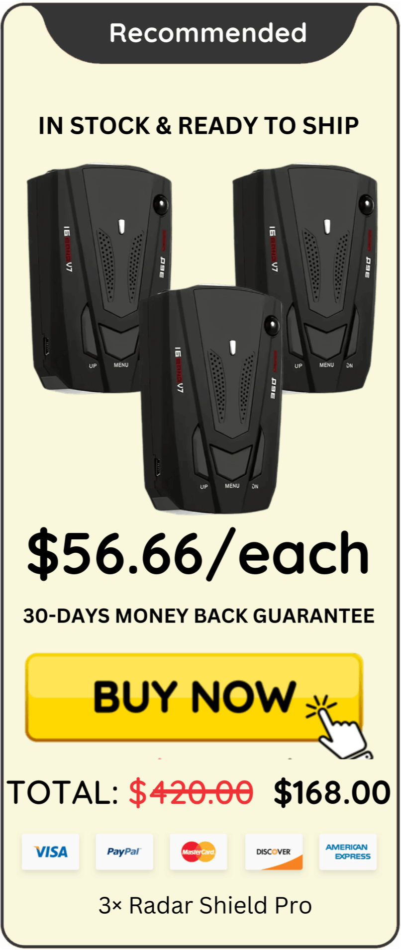 Radar Shield Pro Package price